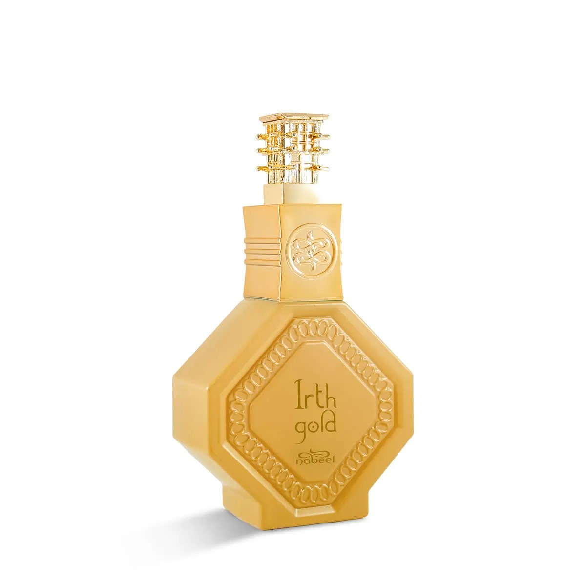 bottiglia del profumo irth gold di nabeel