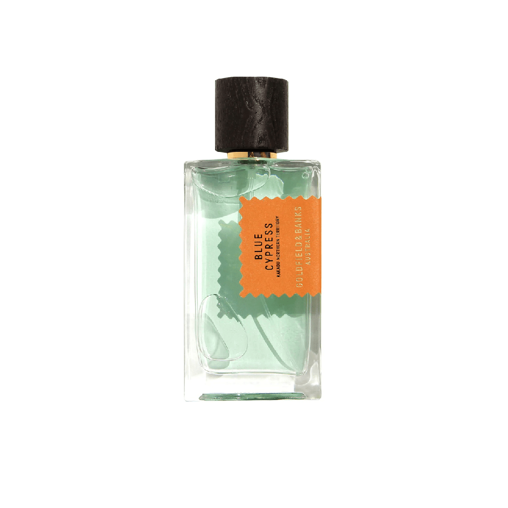 bottiglia del profumo blue cypress di goldfield&banks