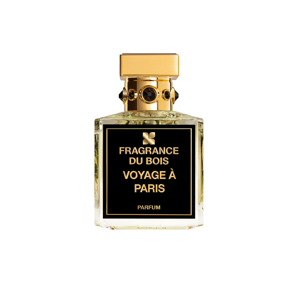 immagine della bottiglia del profumo voyage à paris di fragrance du bois