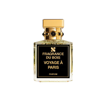 immagine della bottiglia del profumo voyage à paris di fragrance du bois